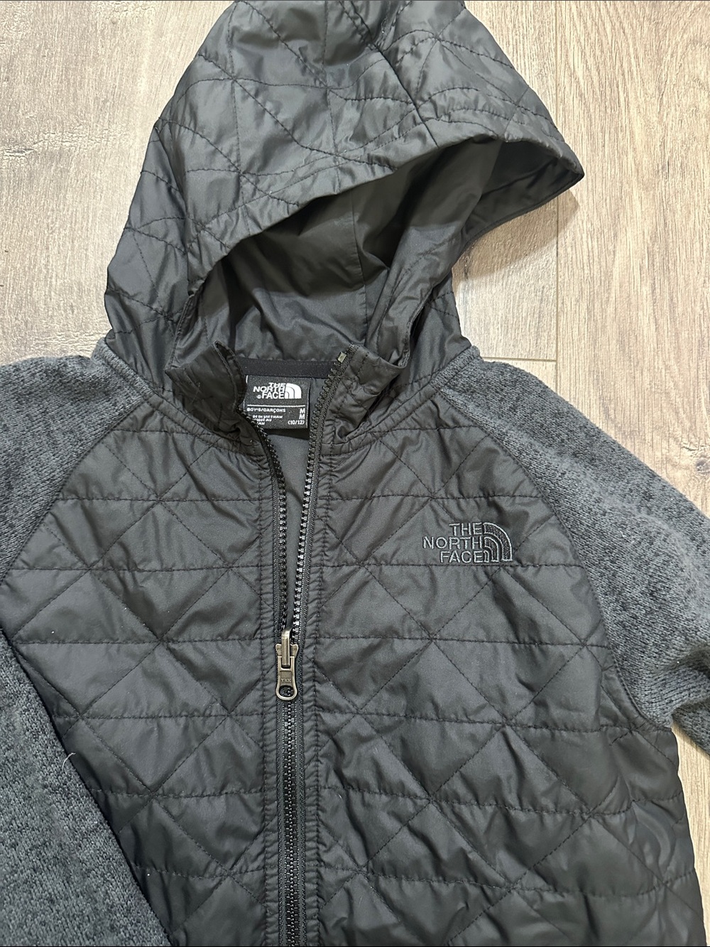 The North Face Kids Quilted Hooded Jacket - Black